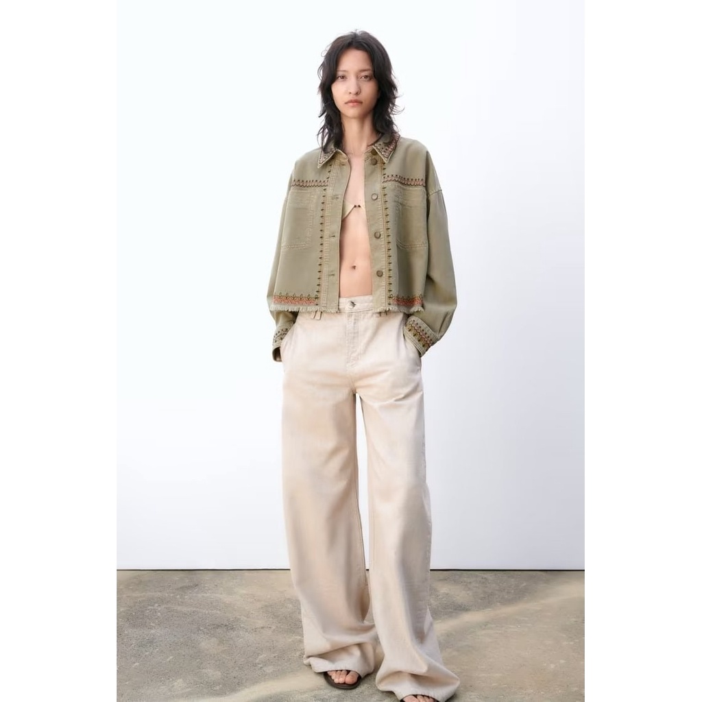 Hàng Mới Về Áo Khoác Sơ Mi Thêu Họa Tiết Phong Cách Đường Phố Âu Mỹ Thời Trang Mùa Hè 2023 w03 3688