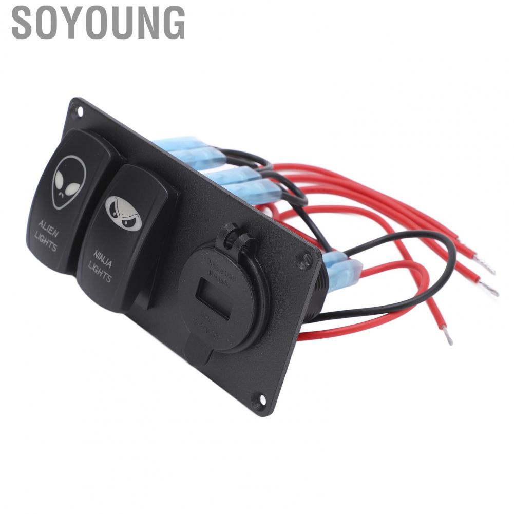 Soyoung Rocker Switch Panel  Premium Material Easy To Install Car Dual Combination for Ships Automobiles RVs