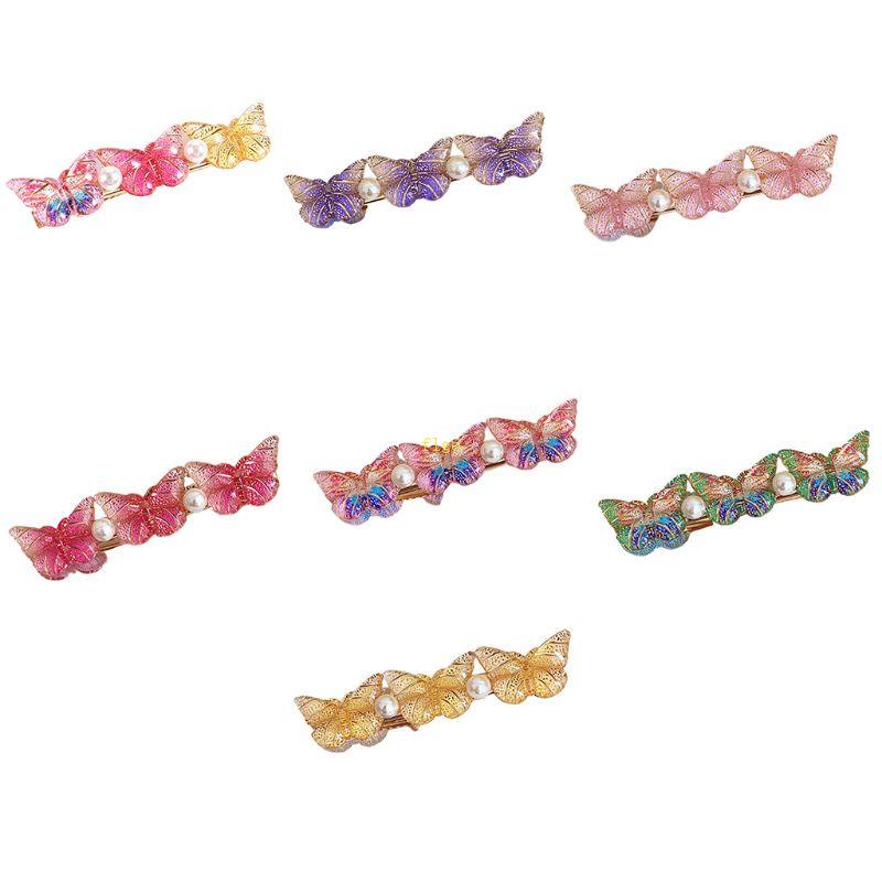 Kẹp Tóc Hình Bướm 3D Bằng Kim Loại Nhiều Màu Sắc Lấp Lánh Phong Cách Hàn Quốc Dành Cho Nữ