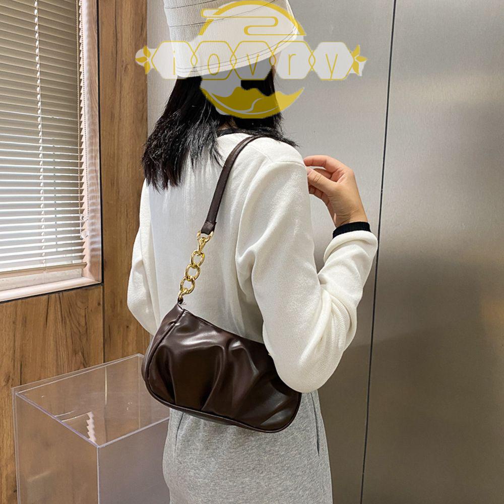 Túi Xách Da PU Xếp Ly Sức Chứa Lớn Phong Cách Pháp Cho Nữ