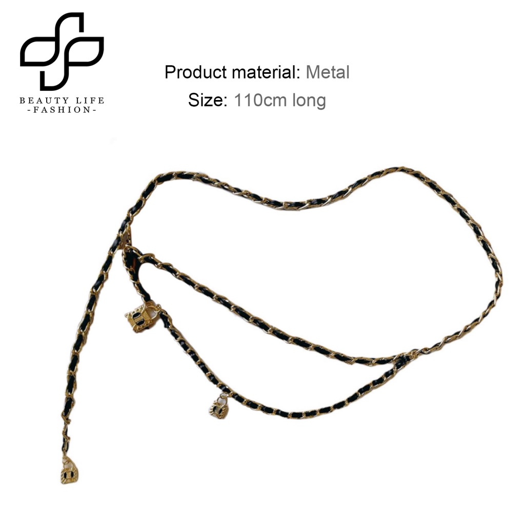 Beautylife Thắt Lưng Dạng Xích Bện Bằng Thép Không Gỉ Kết Cấu Trong Suốt Màu Sắc Tương Phản Phong Cách Punk Hiphop