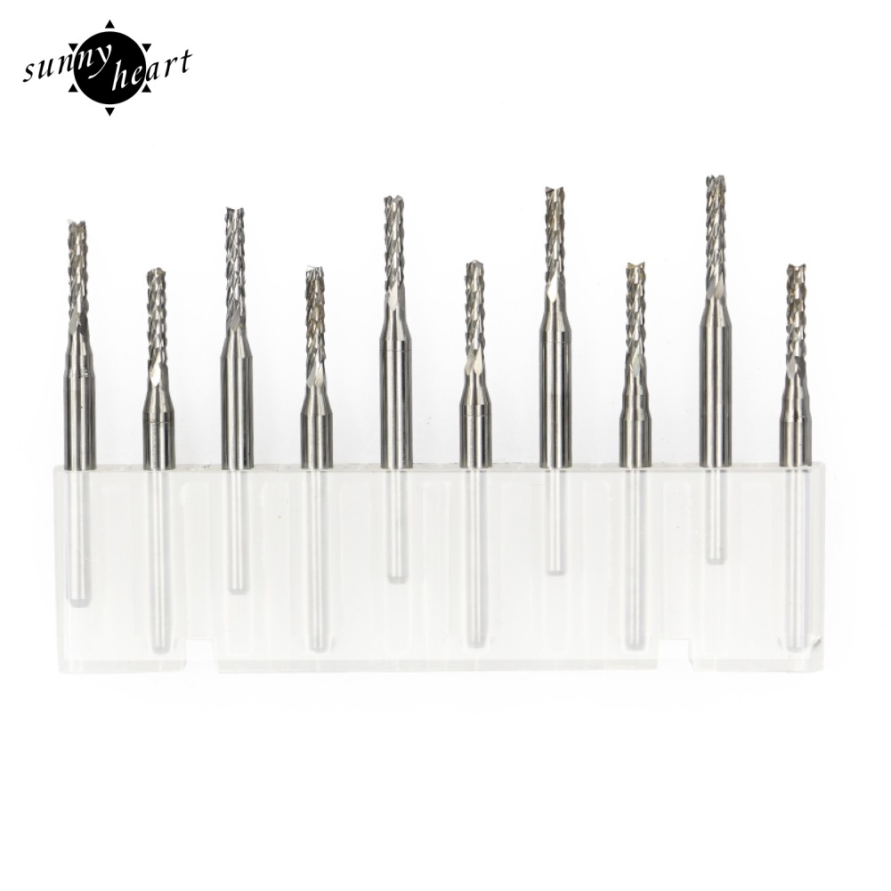 Set 10 Mũi Khoan Trái Bắp Kích Thước 3.175mm 1 / 8inch Cắt Gỗ CNC Tiện Dụng