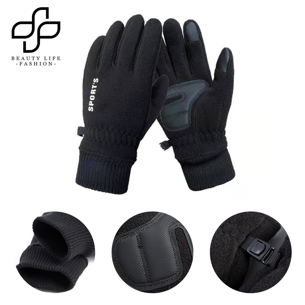 1 Đôi Găng Tay Mùa Đông Vải Lông Cừu Chống Mòn Có Thể Chạm Màn Hình Cảm Ứng Thân Thiện Với Da