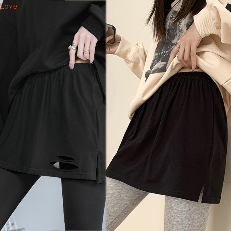 Chân Váy Mini Dài Xẻ Tà Giả Nhiều Lớp Thời Trang Cho Nữ
