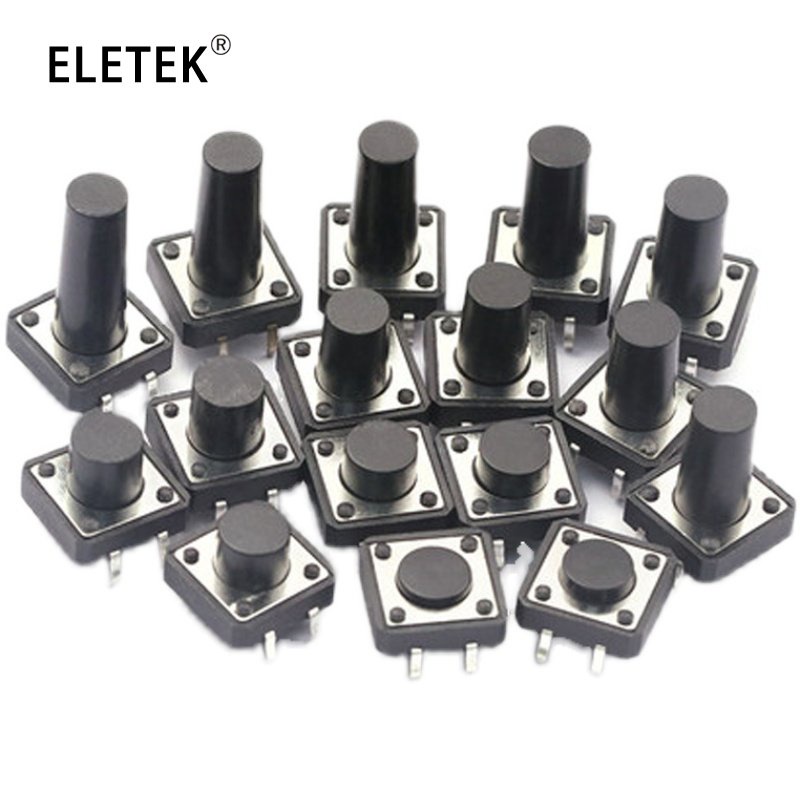 Set 10 / 20 Công Tắc Nút Nhấn 4Pin DIP 12x12mmx4.3mm / 4.5 / 5 / 6 / 6.5 / 7 / 8 / 9 / 9.5 / 10 / 11 / 12 / 13