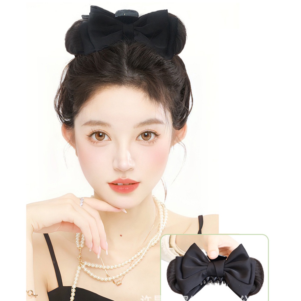 Kẹp Tóc Nơ Hai Mặt Cỡ Lớn Thanh Lịch Cho Nữ