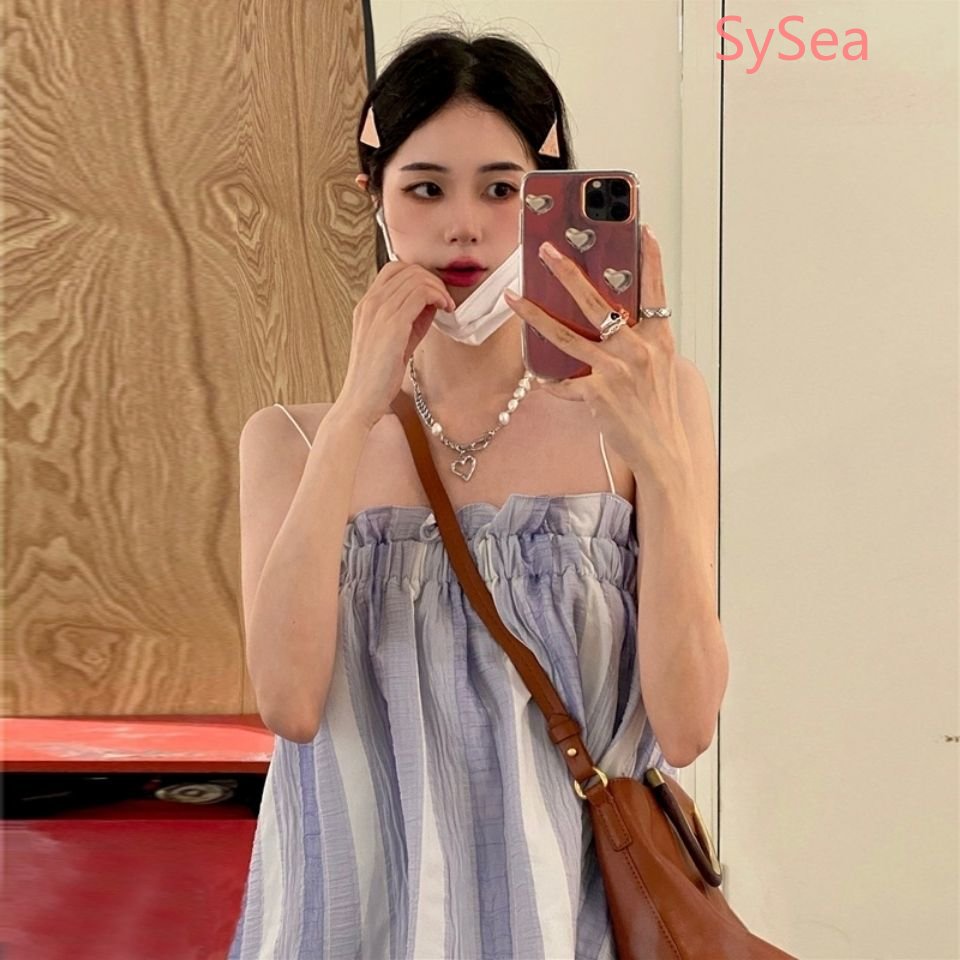 Áo Hai Dây Dáng Rộng Thời Trang Mùa Hè Pháp Cho Nữ