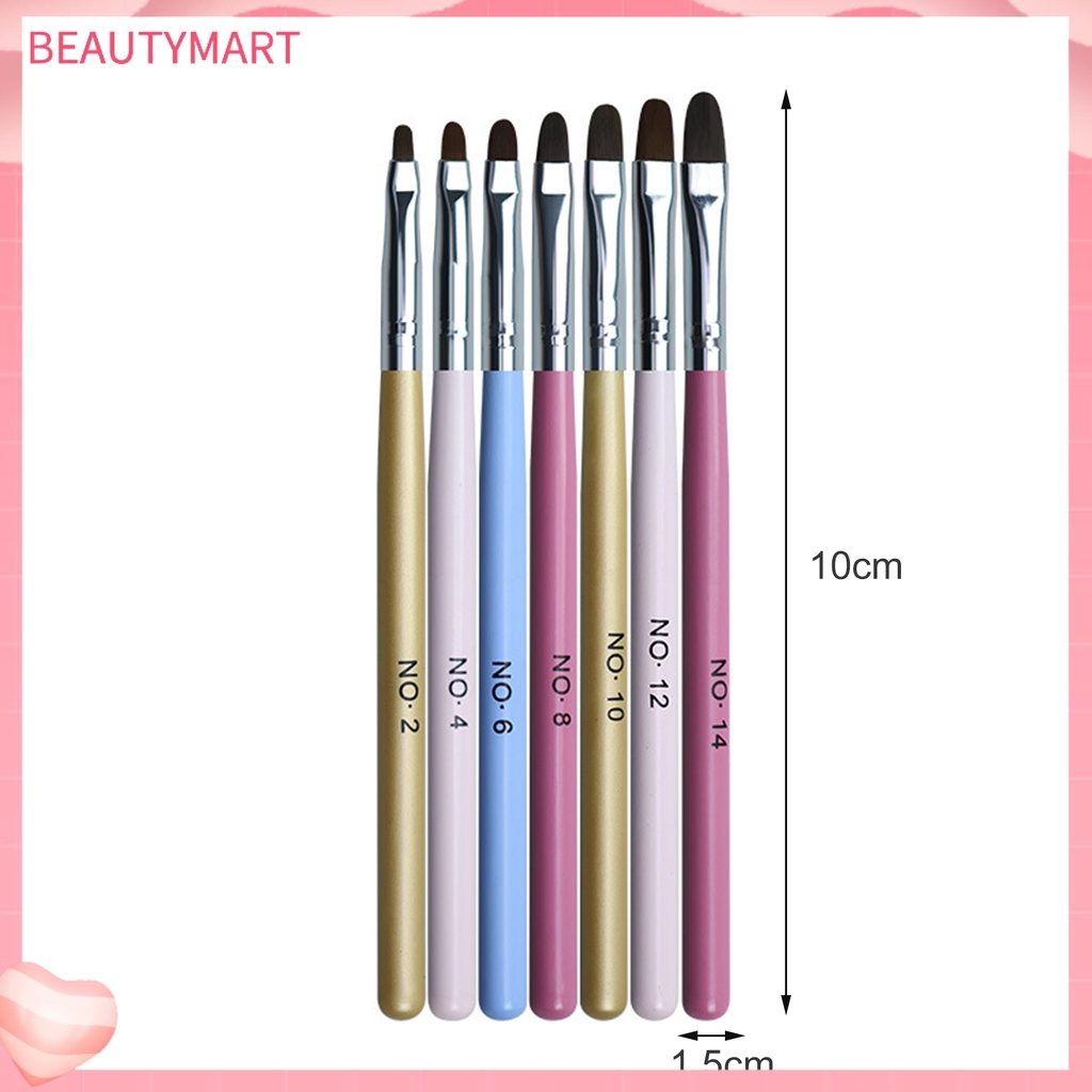 Set 7 Cọ Vẽ Trang Trí Móng Tay Đầu Tròn Gọn Nhẹ Màu Cầu Vồng Dành Cho Bạn Nữ