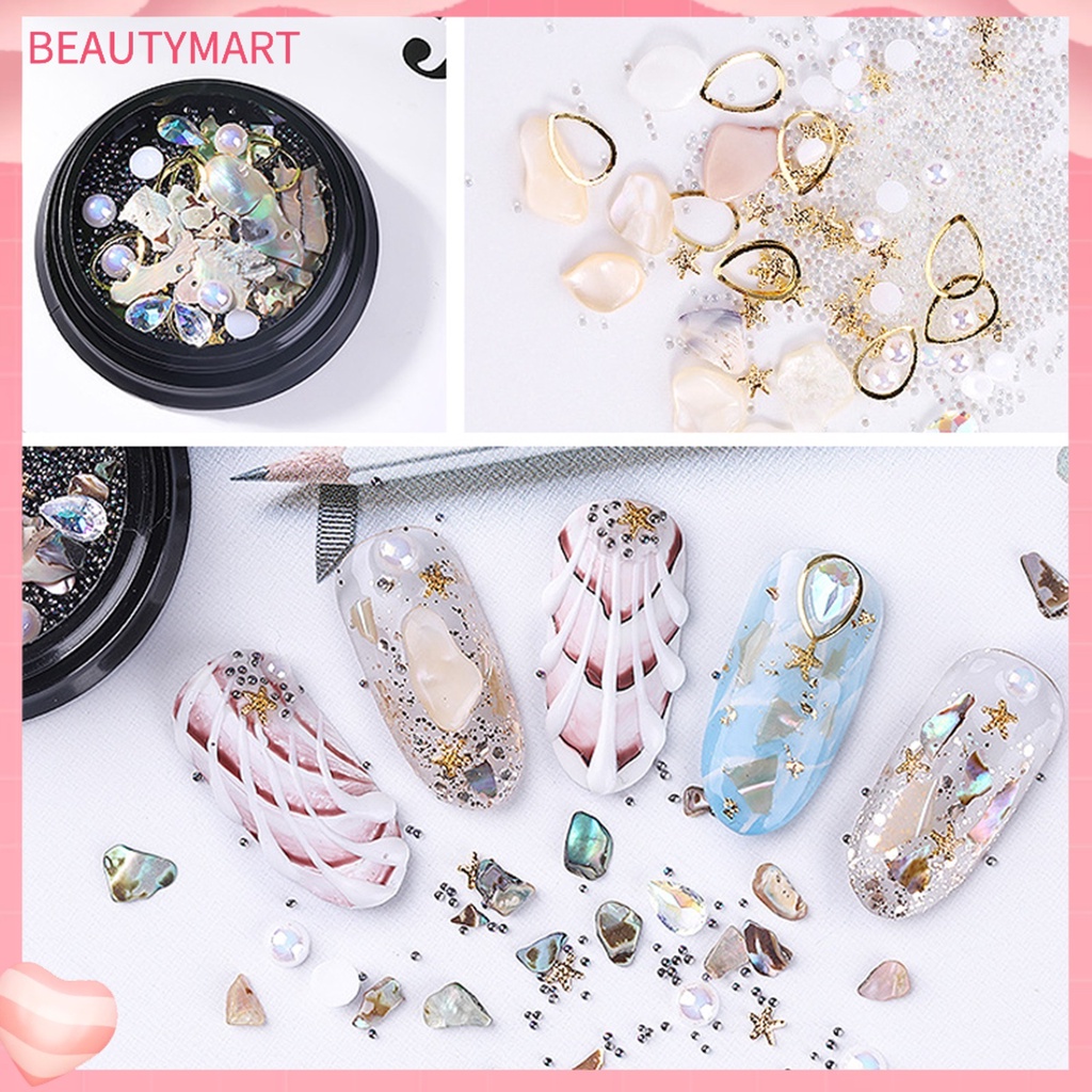 1 Hộp Đá Vỏ Sò Đính Trang Trí Móng Tay Dễ Sử Dụng