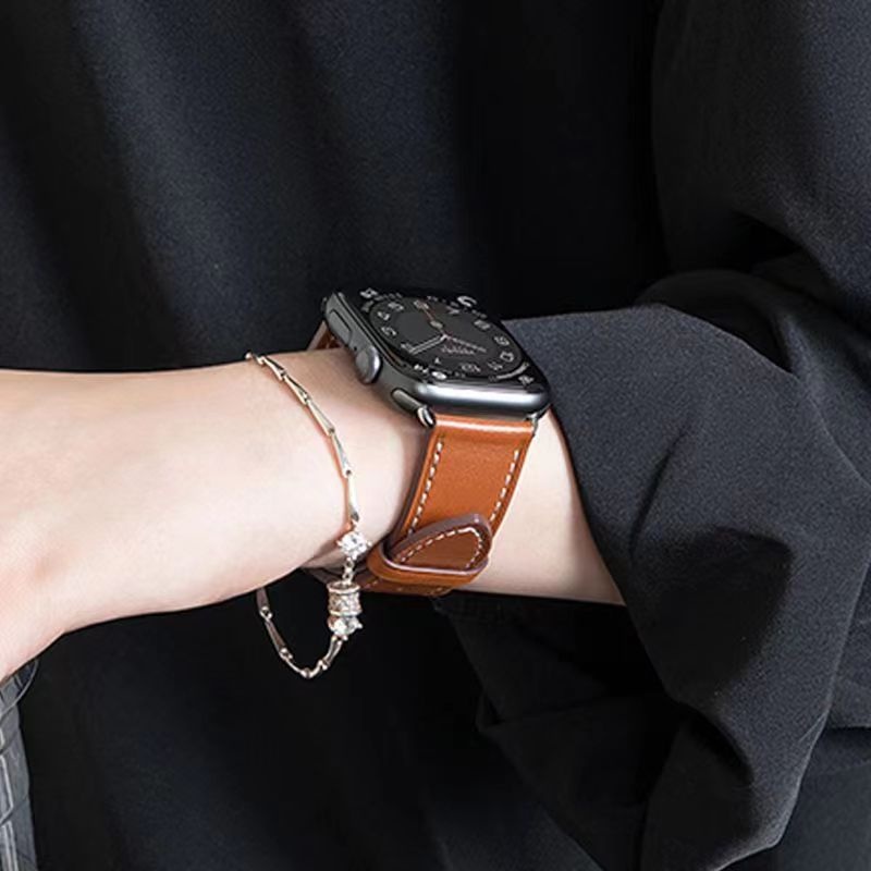 Dây Đeo Bằng Da Chuyên Dụng Cho Đồng Hồ Thông Minh Apple watch 49mm 45mm 38mm 42mm 40mm 41mm 44mm 49mm iWatch series 5 6 SE 7 8 3 2 1