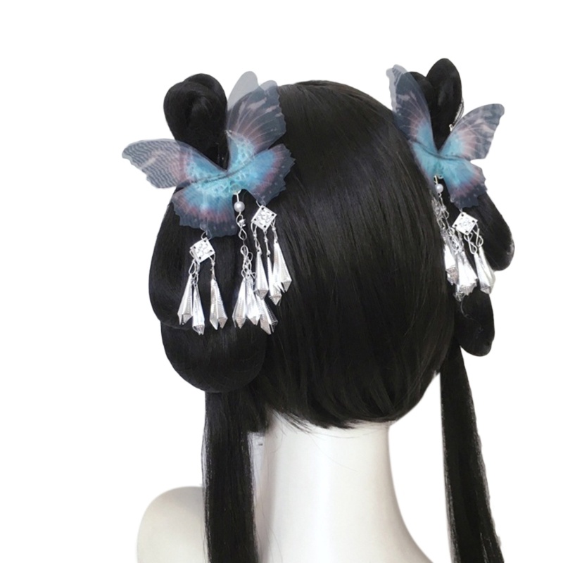 Kẹp Tóc Đuôi Ngựa Bằng Vải Tuyn Đính Tua Rua Màu Bạc Thời Trang Mùa Hè