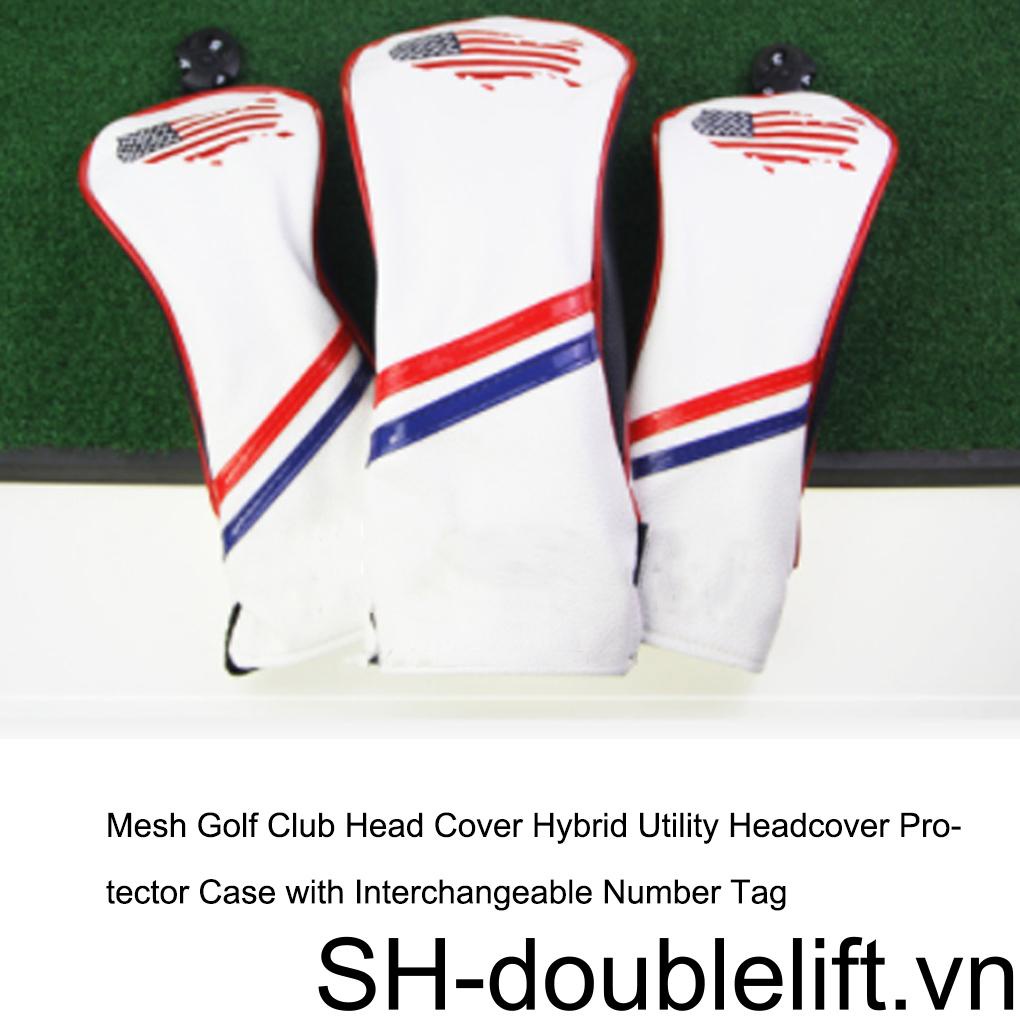 Bộ 3 Vỏ Bọc Đầu Gậy Đánh Golf Bằng Vải Bông Chống Nước Có Thể Tháo Rời