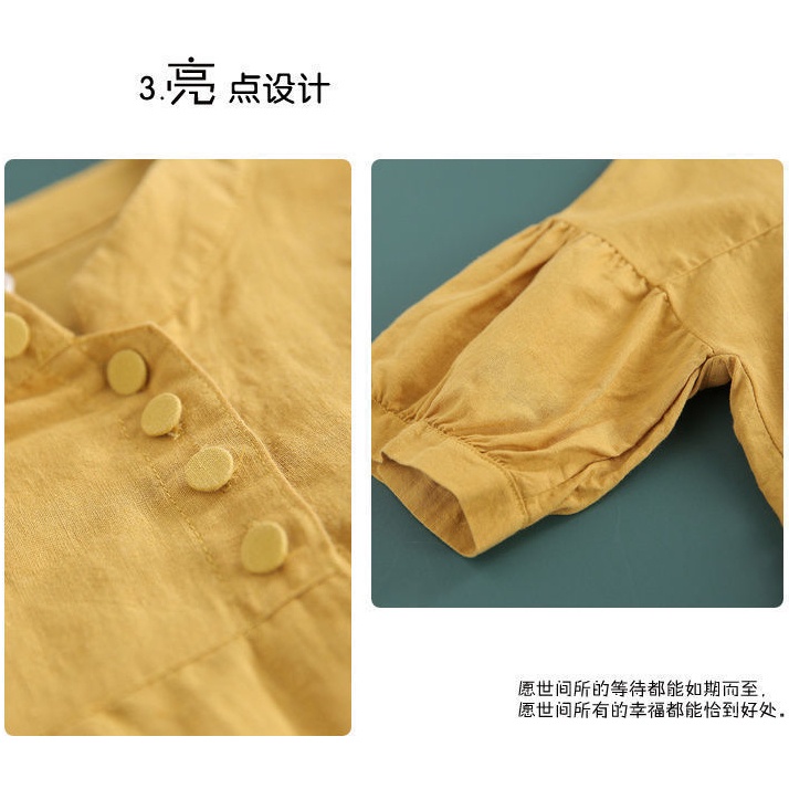 Áo Sơ Mi cotton Lanh Dáng Rộng Màu Trơn Cỡ Lớn Thời Trang Mùa Hè 2023 Cho Nữ