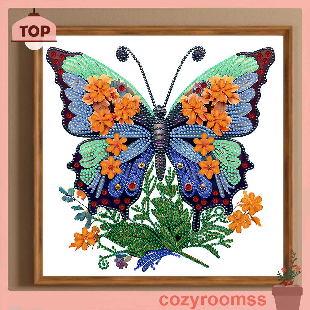 Tranh Đính Đá Hình Cánh Bướm 5D Nghệ Thuật Tự Làm Thủ Công Treo Trang Trí Nội Thất