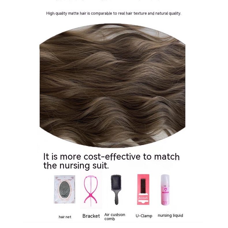 Bộ Tóc Giả Dài Màu Đen Phong Cách lolita Nhật Bản Cho Nữ