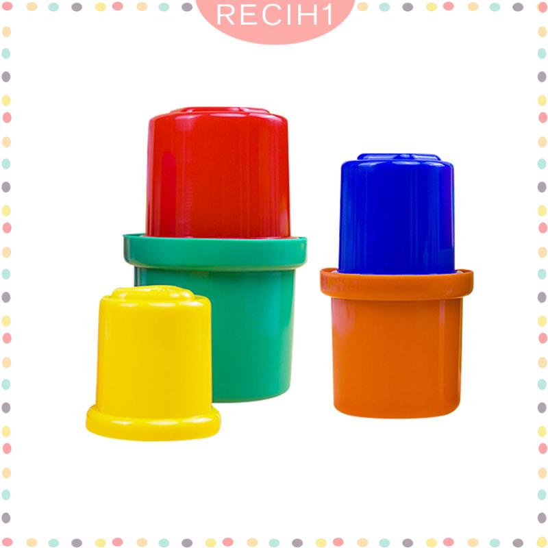 Cốc Xếp Chồng Lên Nhau Màu Cầu Vồng Giáo Dục Sớm Cho Bé