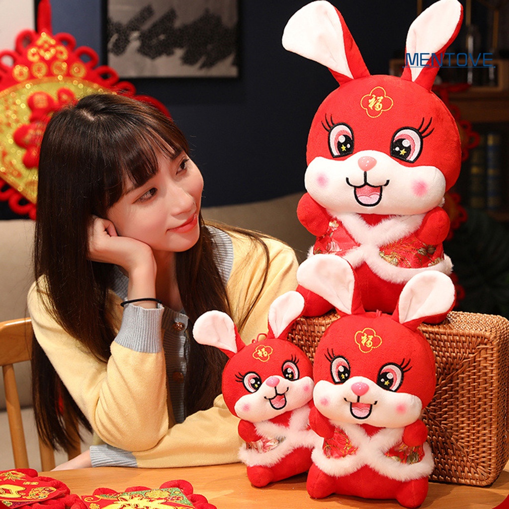 Thỏ Nhồi Bông 22 / 30 / 40cm Phong Cách Trung Hoa Trang Trí Năm Mới 2023