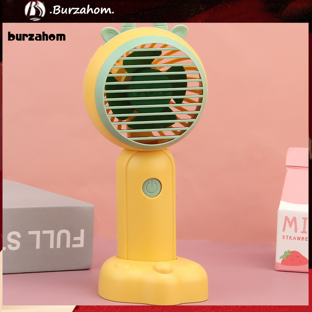 Quạt Làm Mát Mini Cầm Tay Hình Gia Súc Hoạt Hình Dễ Thương Có Thể Sạc Lại