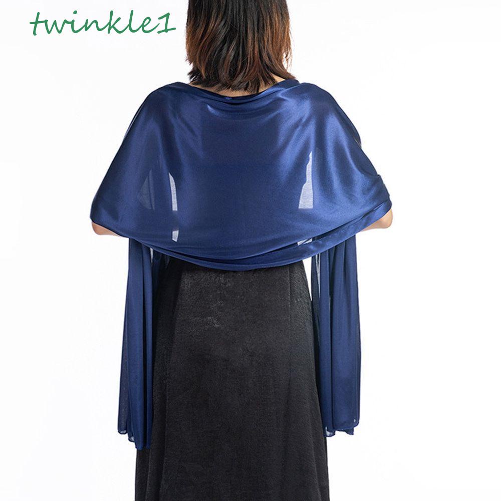 Khăn Choàng Satin Lấp Lánh Màu Sắc Đơn Giản Dễ Phối Đồ Phong Cách Hàn Quốc