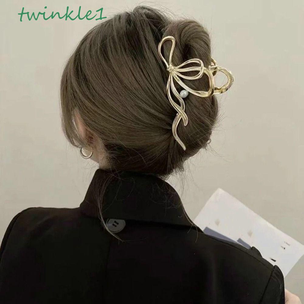 Kẹp Tóc Kim Loại Hình Cá Mập Đính Nơ Lấp Lánh Cho Nữ