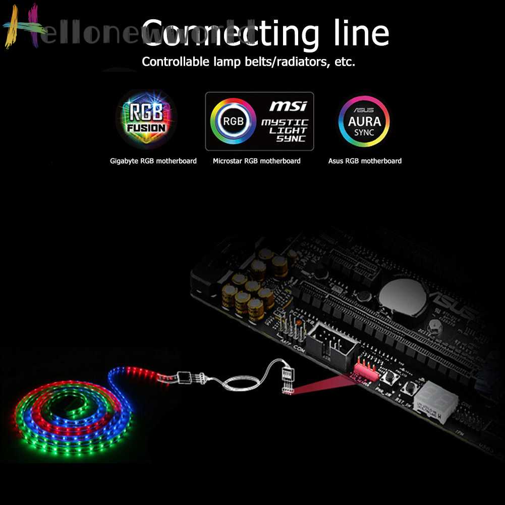 Dây Cáp Nối RGB 12V 4Pin / 5V 3Pin Cho Bo Mạch Chủ Giga / Microstar / A-sus