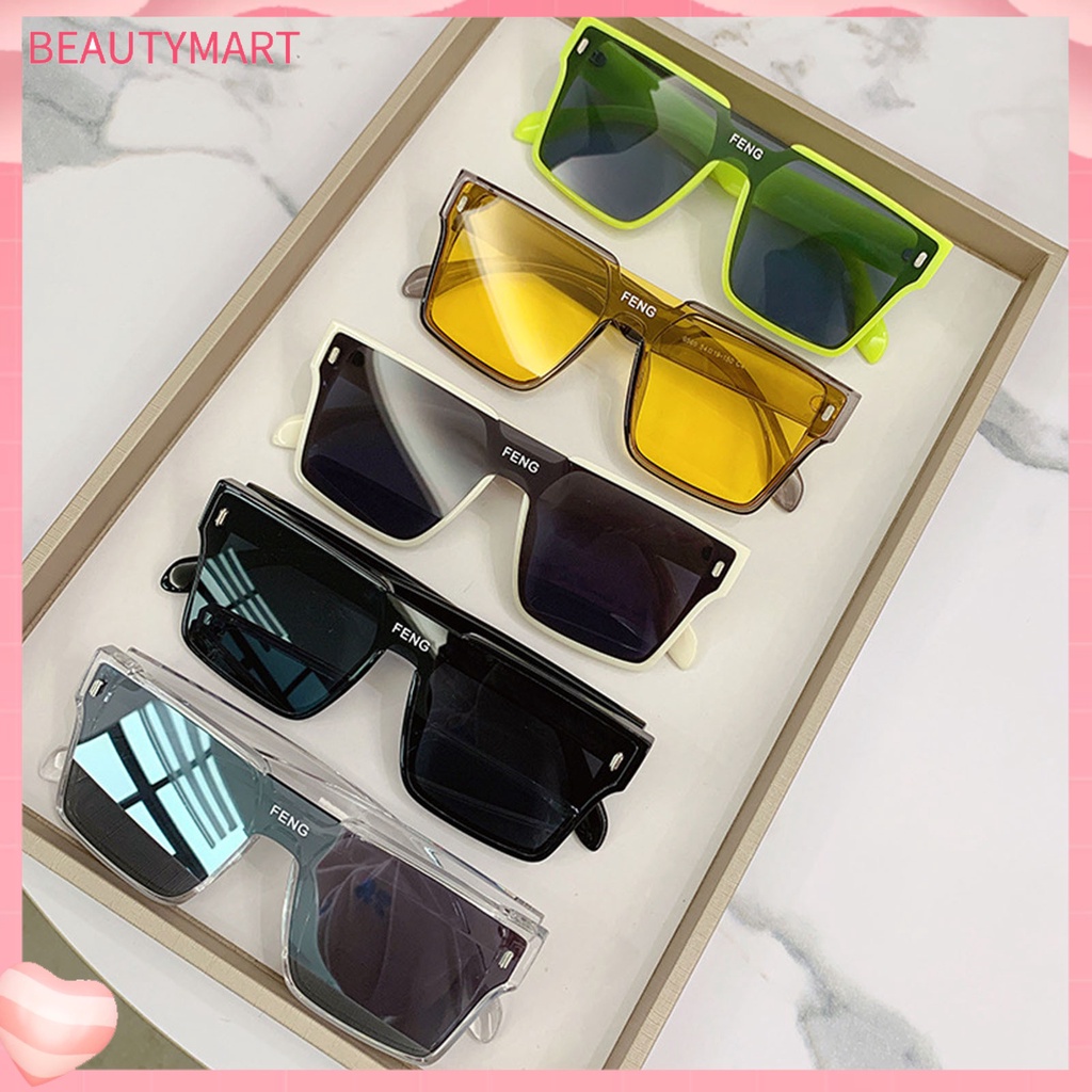 Kính Mát Gọng Vuông Lớn Siêu Nhẹ Chống Tia UV Chống Nắng Màu Sắc Tương Phản Phong Cách Cổ Điển Thời Trang Cho Nam Và Nữ