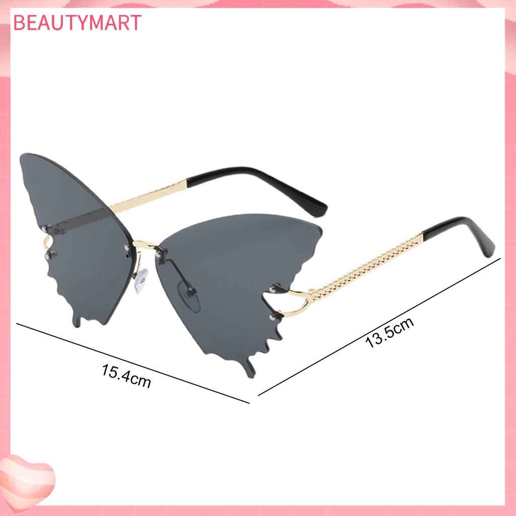 Kính Mát Hình Bướm Không Vành Siêu Nhẹ Chống Tia UV Trong Suốt Thời Trang Cho Nữ