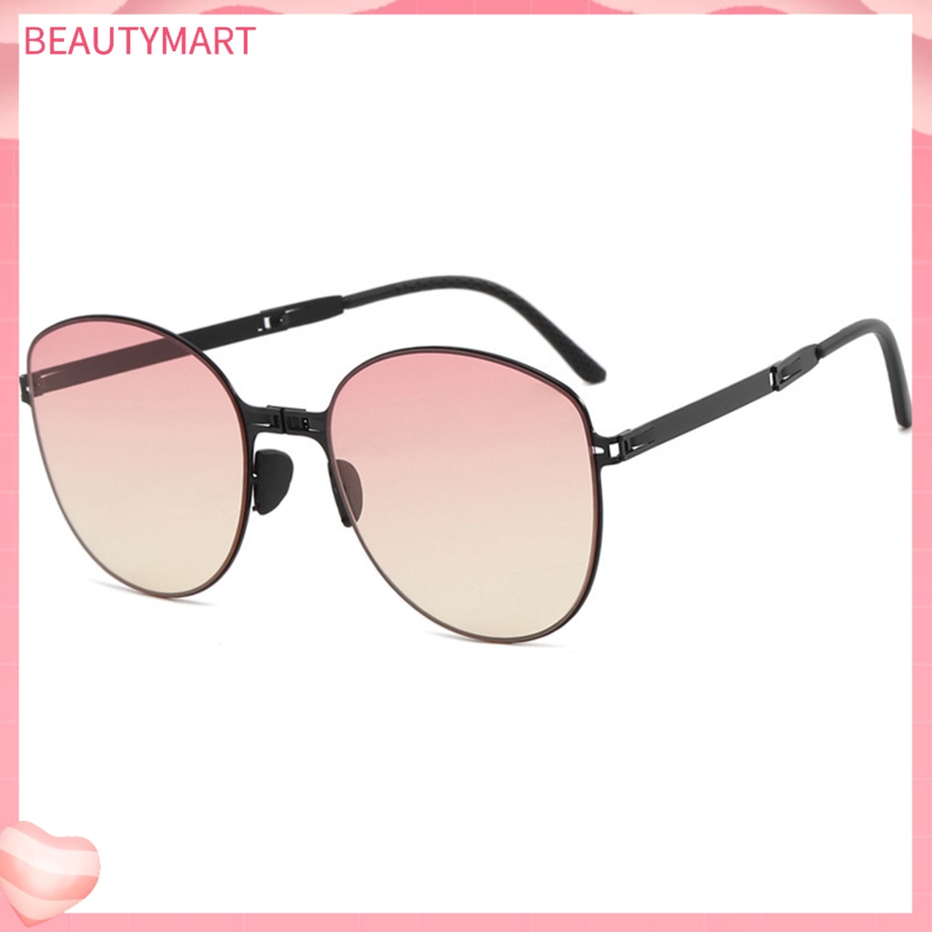 Kính Mát Gọng Kim Loại Tròng Màu Sắc Gradient Chống Tia UV400 Cho Nữ