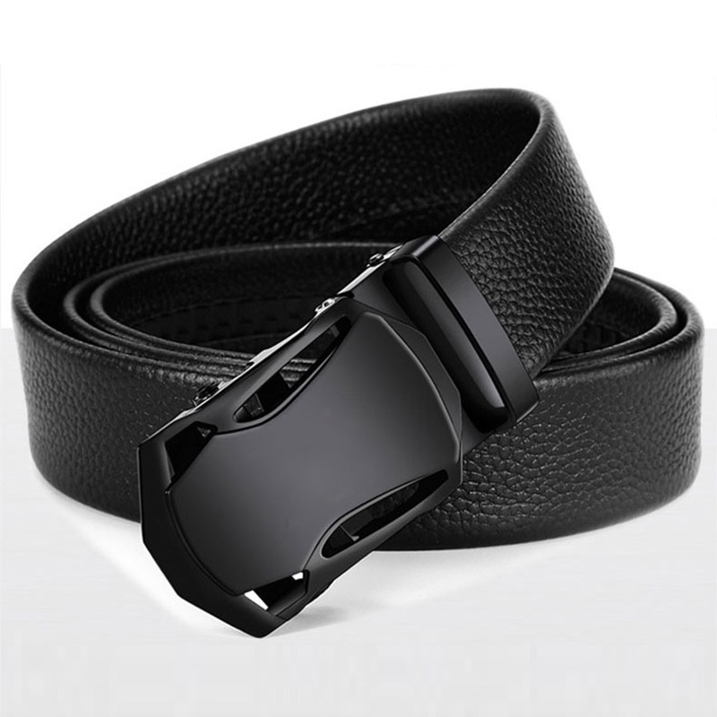 DICHUANGZHE Thắt Lưng Nam Khóa Tự Động Hình Xe Hơi Thể Thao Màu Đen