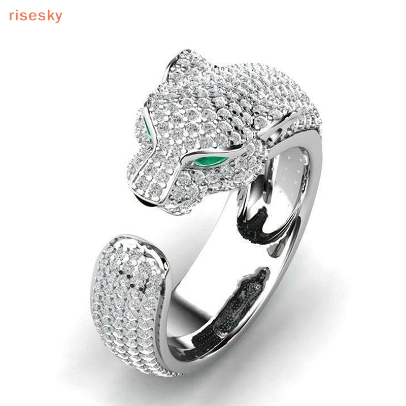 Nhẫn Hở Họa Tiết Da Báo Đính Pha Lê Thời Trang Unisex