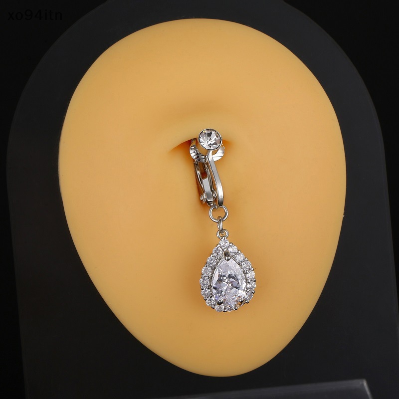 Khuyên Rốn Hình Giọt Nước Bằng Đồng Đính Đá Zircon Sang Trọng