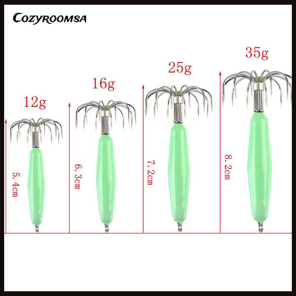 Bộ 12 Móc Câu Hình Con Mực Phát Quang