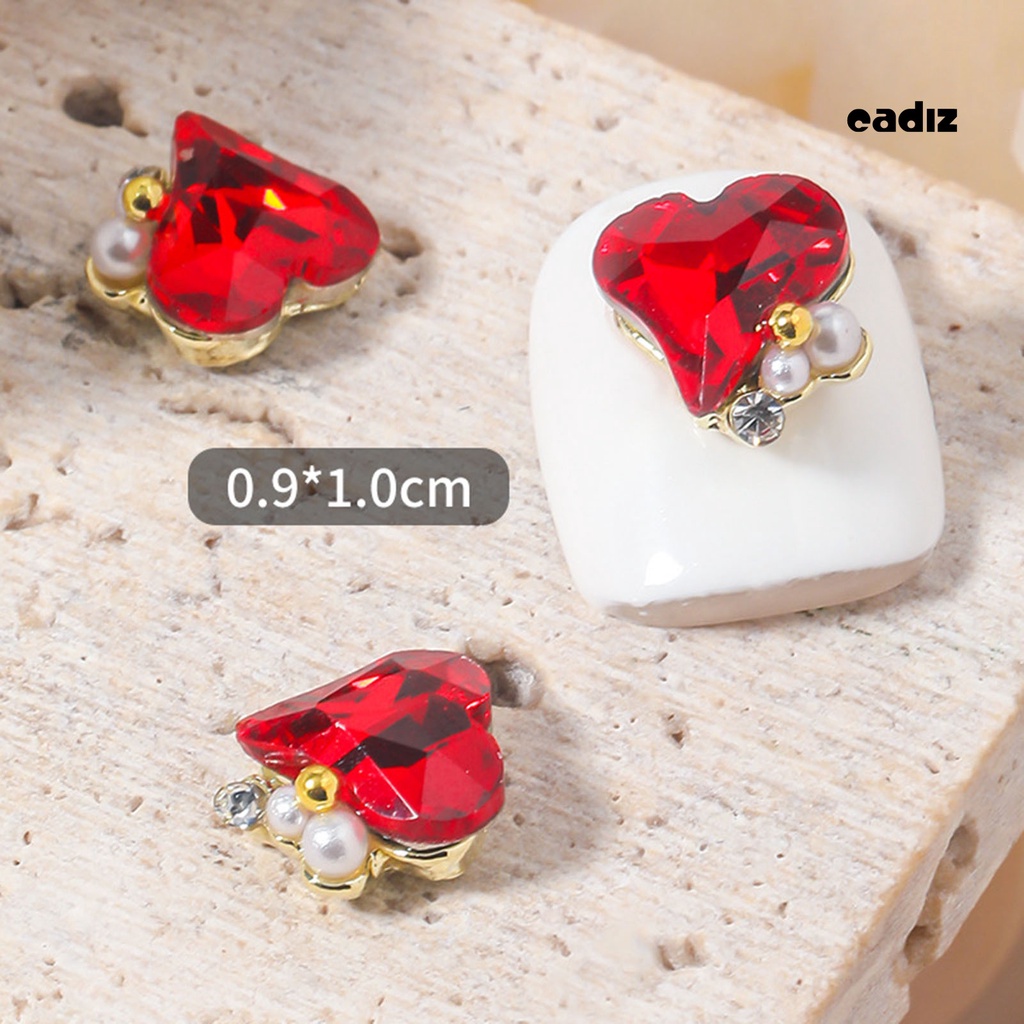 Bộ 5 Đá Đính Ngọc Trai / Trái Tim / Ngôi Sao 3D Lấp Lánh Trang Trí Móng Nghệ Thuật