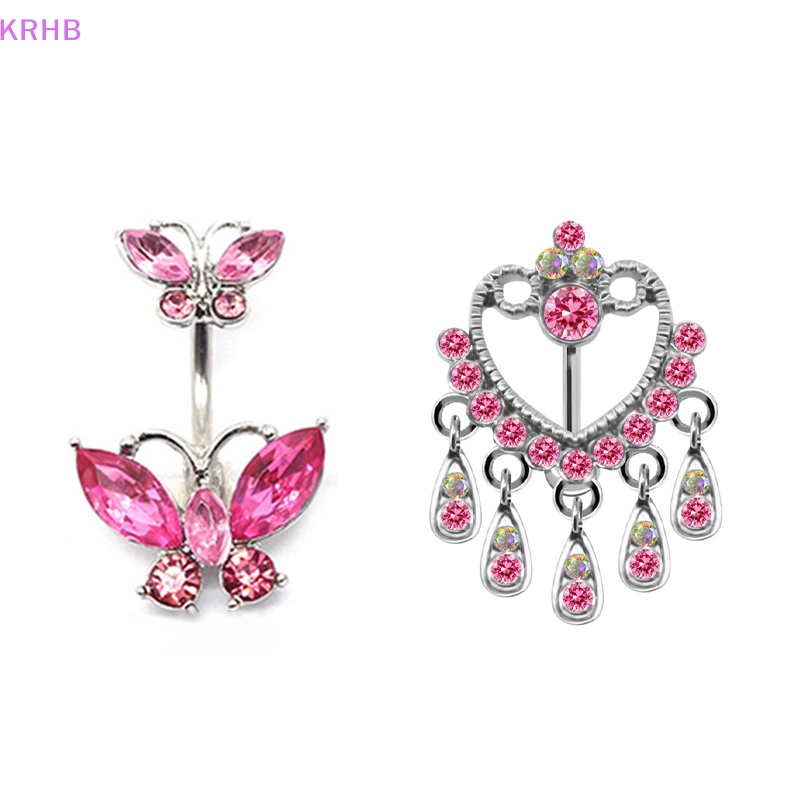 Khuyên Rốn Hình Trái Tim / Bướm Bằng Thép Không Gỉ Thời Trang Cho Nữ Mới