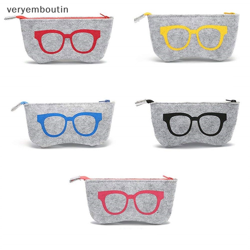 Hộp Đựng Mắt Kính Bằng Vải Nỉ Mềm Có Khóa Kéo