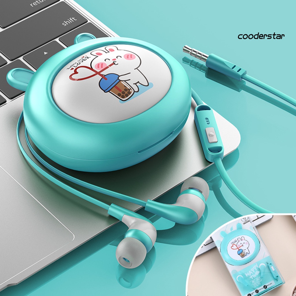Tai Nghe Nhét Tai Có Dây 3.5mm Kiểu Dáng Thể Thao Kèm Hộp Đựng Họa Tiết Hoạt Hình Cho Bé