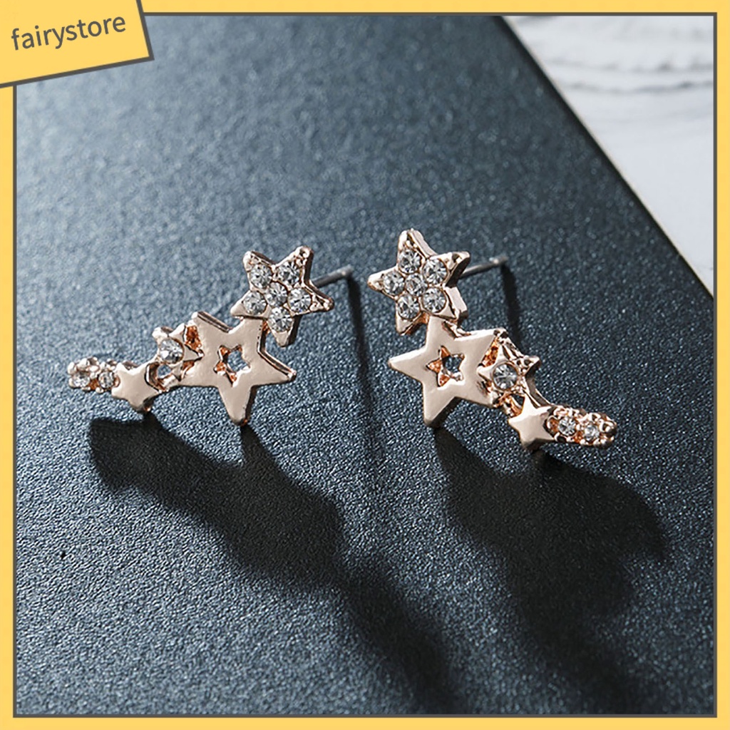 1 Đôi Bông Tai Hình Ngôi Sao Đính Đá Lấp Lánh Dành Cho Nữ
