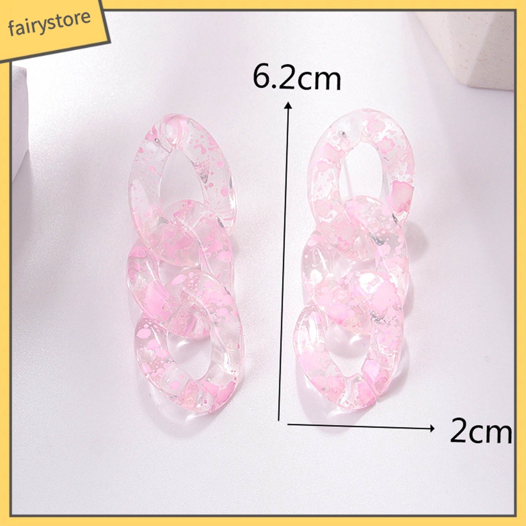 1 Cặp Bông Tai Dáng Dài Trong Suốt Phong Cách Bohemian Thời Trang Dự Tiệc Cho Nữ