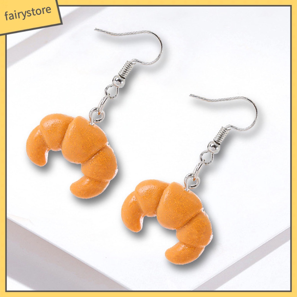 1 Đôi Bông Tai Hình Bánh Mì Dáng Dài Vui Nhộn