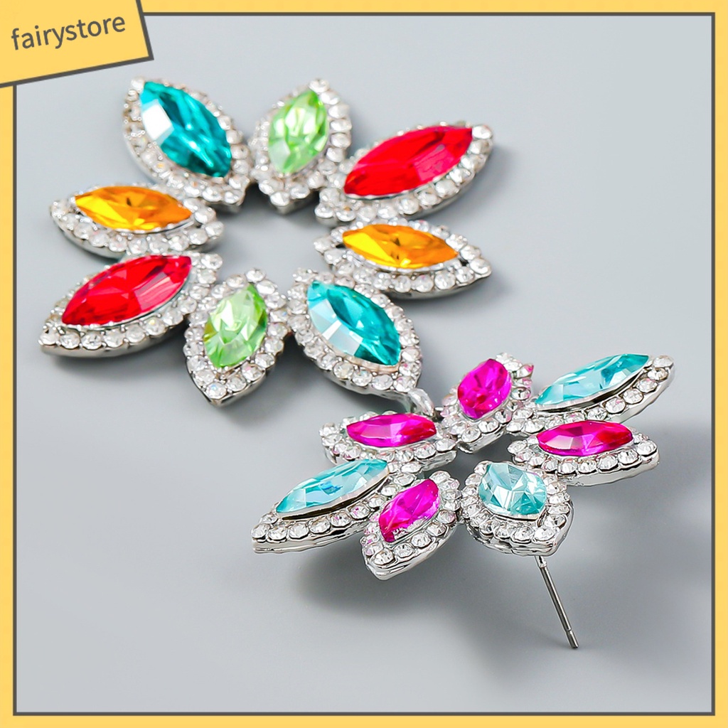 1 Đôi Bông Tai Nhiều Lớp Đính Đá Sang Trọng