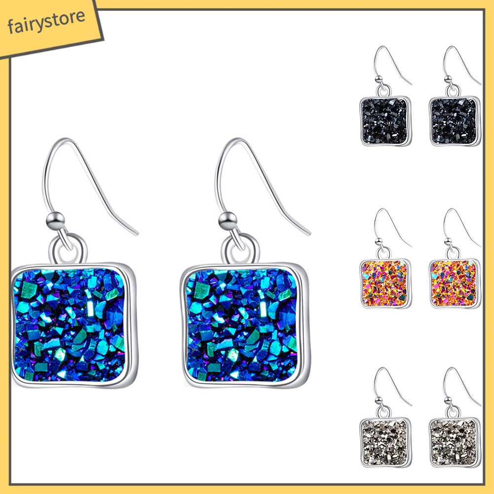 Bông Tai Dáng Dài Hình Vuông Thời Trang Dành Cho Nữ