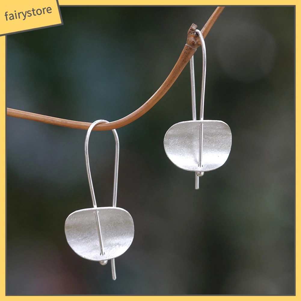 [FRO] Khuyên Tai Kim Loại Dạng Móc Lõm Tối Giản Sáng Tạo Cho Nữ