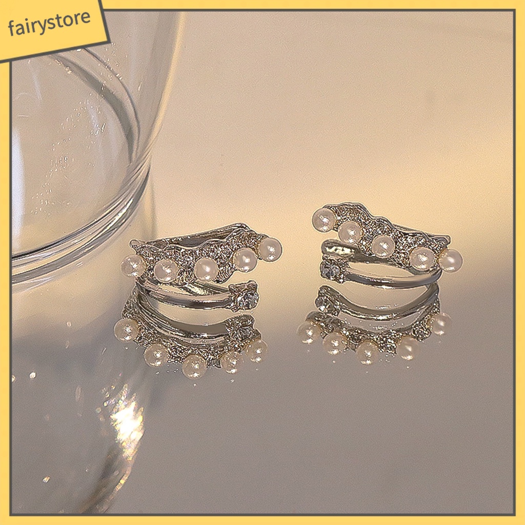 1 Đôi Bông Tai Dạng Kẹp Đính Ngọc Trai Giả Phong Cách Pháp Thời Trang Dự Tiệc