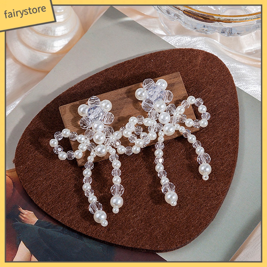 1 Đôi Bông Tai Hình Hoa Nhỏ Đính Ngọc Trai Nhân Tạo Thời Trang