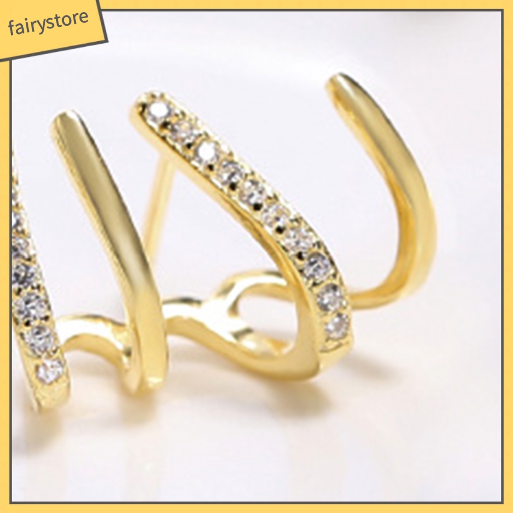 1 Đôi Bông Tai Móng Vuốt Đính Đá Lấp Lánh Thời Trang Dự Tiệc