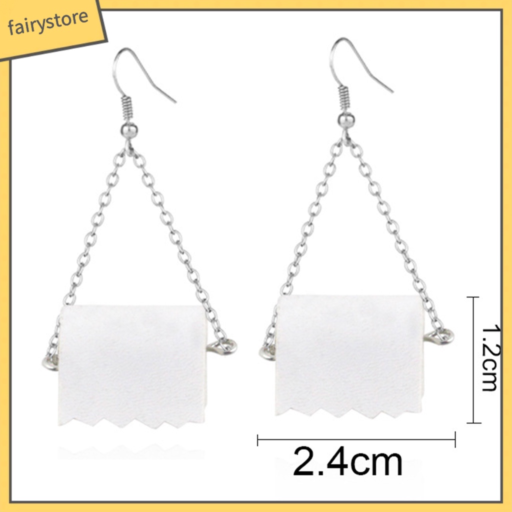 [FRO] Khuyên Tai Thả Hình Cuộn Toilet Bằng Giả Da Tinh Tế Cho Nữ Cuộc Sống Hàng Ngày