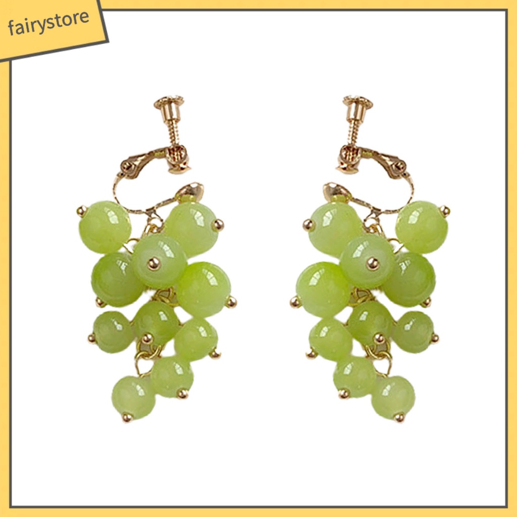 1 Cặp Khuyên Tai Dạng Móc Xỏ Hạt Tròn Không Xỏ Lỗ