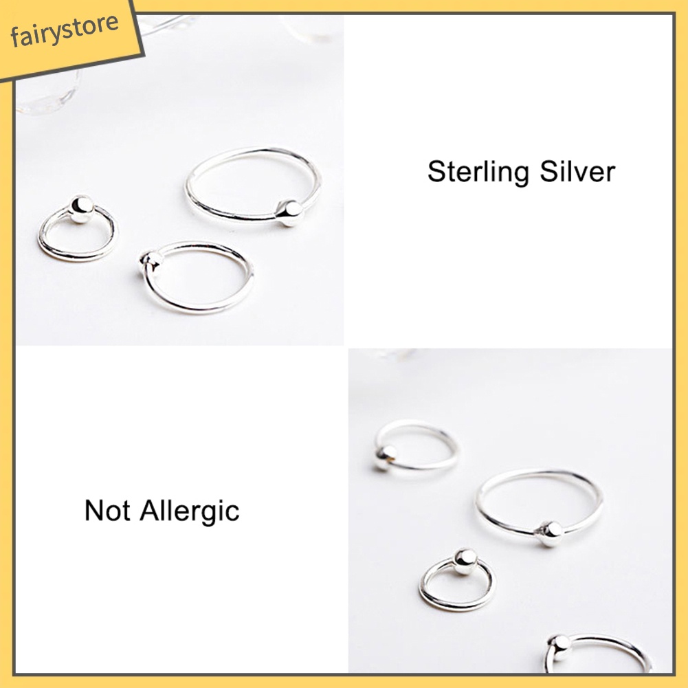 Bông Tai Mạ Bạc Hình Tròn Thời Trang Dành Cho Nữ