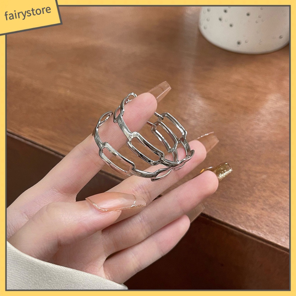 1 Đôi Bông Tai Tròn Rỗng Phong Cách Hàn Quốc