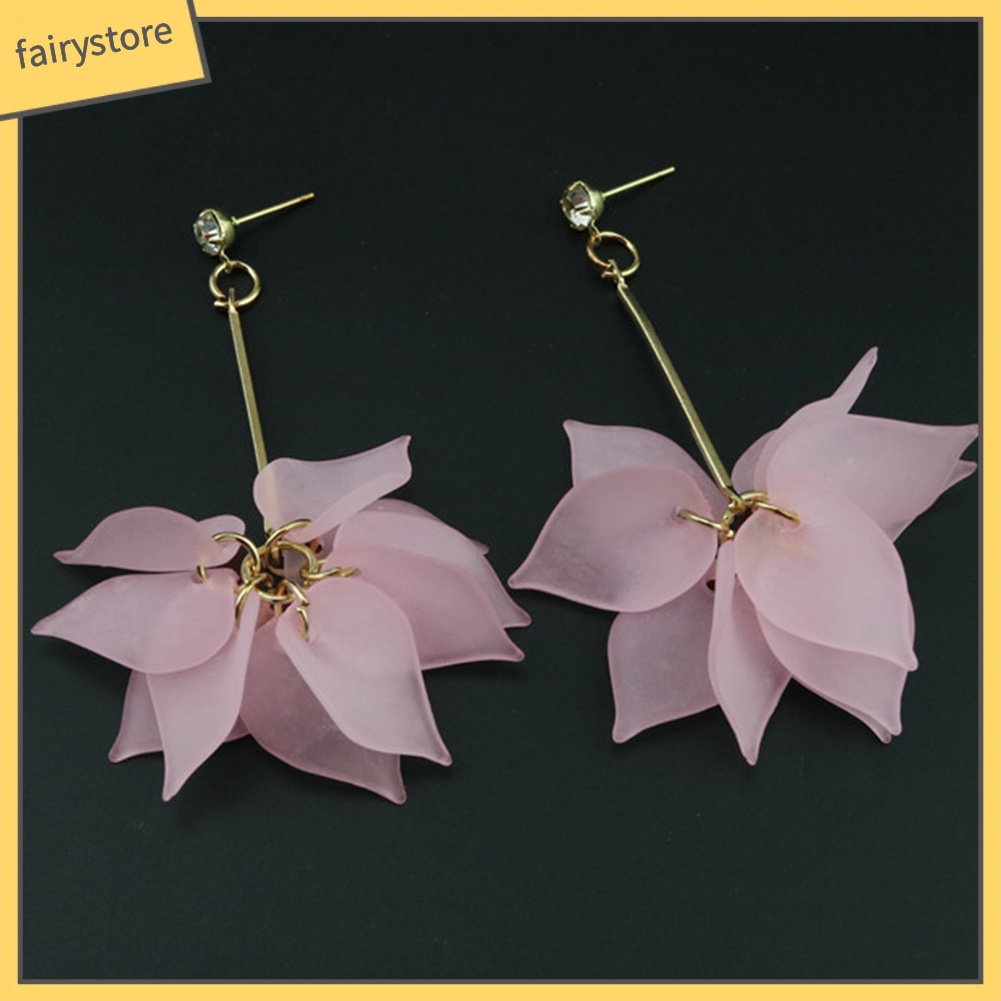 Bông Tai Hình Cánh Hoa Bằng Nhựa Resin Ngọt Ngào Cho Nữ